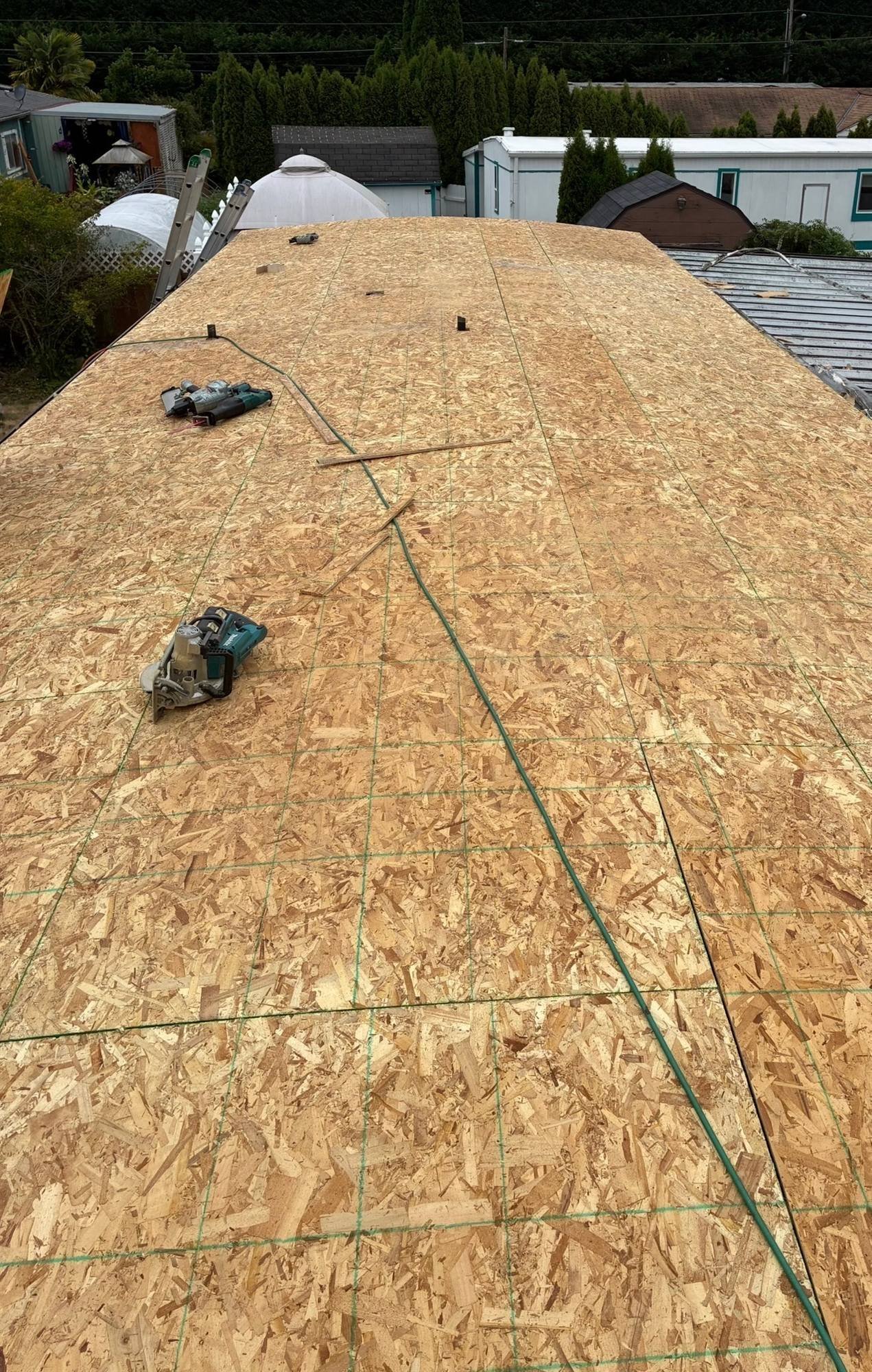 New decking laid across the full roof